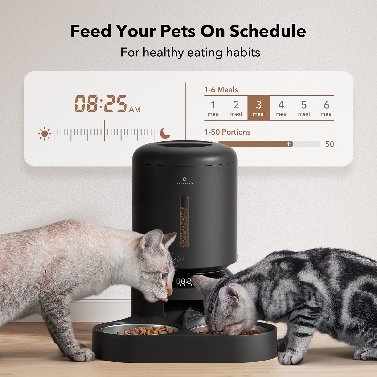Amazon | PETLIBRO 自動給餌器 猫 多頭飼いに向け 5L大容量 1日6食 1食